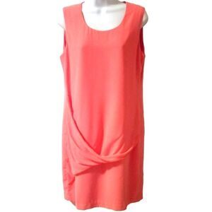 DKNY pink/coral sleeveless draped sheath dress size 8 NWT